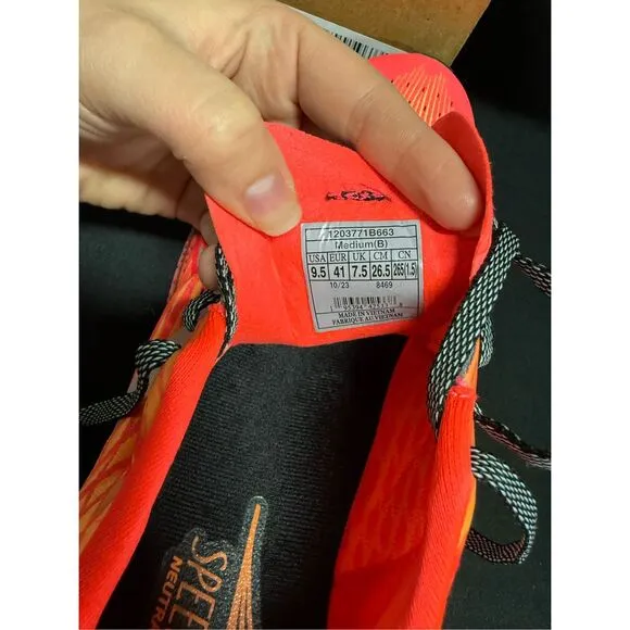 New Brooks Hyperion Max Fiery Coral Orange Pop Blue Running Shoes Sneakers 9.5