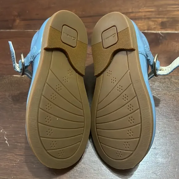 NEW Clarks Drew Play Toddler Leather Shoes, Blue Patent Size UK 5.5G, US 6W £40