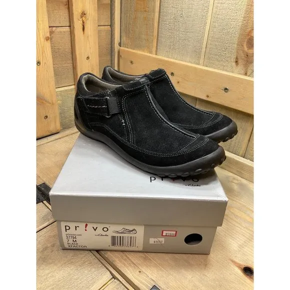 NEW Clarks Privo XFactor Driving Shoes Black Suede US7 7M