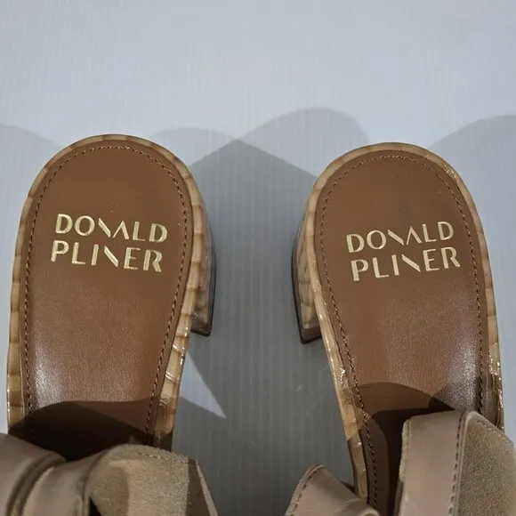 NEW Donald Pliner Amore Heel Slingback Pump Tan Suede Croc Size 7