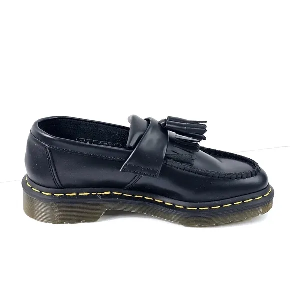 New! Dr. Martens Adrian Smooth Leather Tassel Loafers Chunky Heel Shoes
