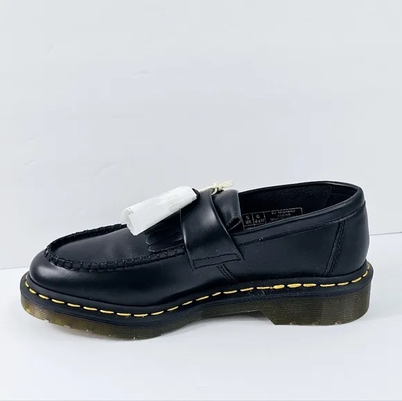 New! Dr. Martens Adrian Smooth Leather Tassel Loafers Chunky Heel Shoes