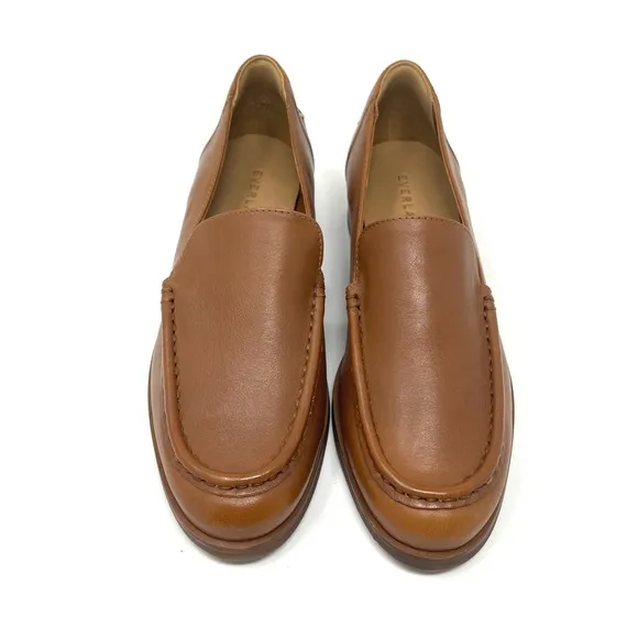 NEW Everlane The Modern Loafer in Rum Brown Leather, Women's Size 6, $168