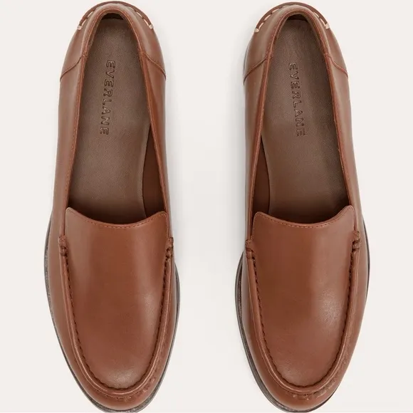 NEW Everlane The Modern Loafer in Rum Brown Leather, Women's Size 6, $168