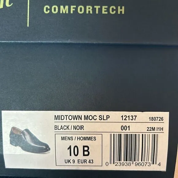 NEW Florsheim Mens Midtown MOC Slip On Black Shoes