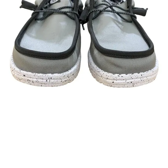 NEW Hey Dude Mens Wally Nylon Mens Loafer Shoes Size 9 Grey Shoe