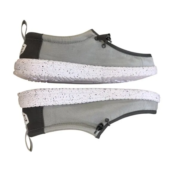 NEW Hey Dude Mens Wally Nylon Mens Loafer Shoes Size 9 Grey Shoe