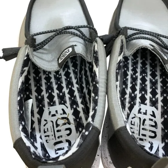 NEW Hey Dude Mens Wally Nylon Mens Loafer Shoes Size 9 Grey Shoe