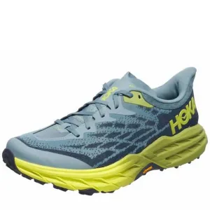 NEW HOKA men's speedgoat 5 shoes in sbdct stone blue/dark citron