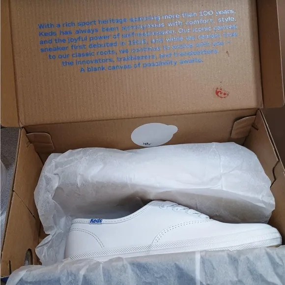NEW! Keds Champion Sneakers Memory Foam Lace Up Little Big Kid White Size 1