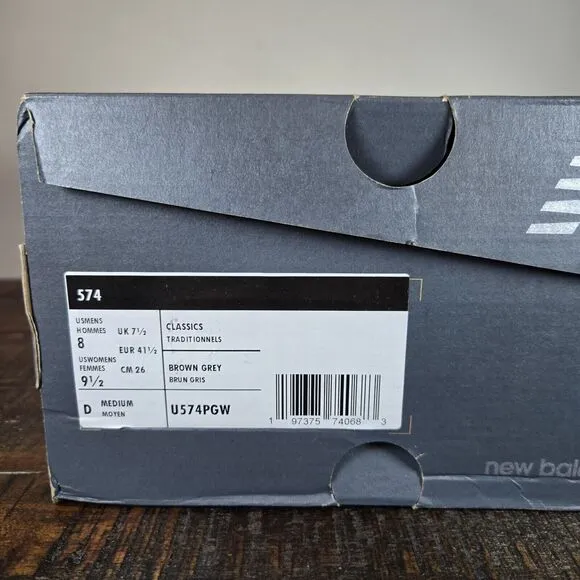 NEW New Balance 574 Mens Size 8 D Running Shoes U574PGW Yellow Gray White