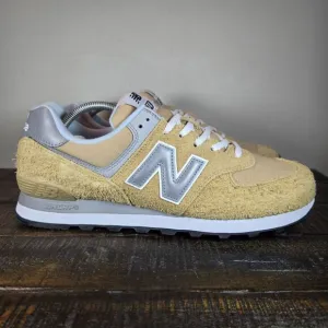 NEW New Balance 574 Mens Size 8 D Running Shoes U574PGW Yellow Gray White