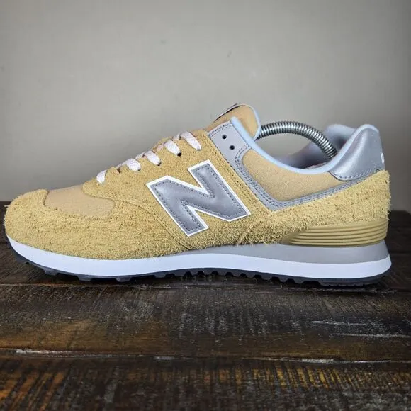 NEW New Balance 574 Mens Size 8 D Running Shoes U574PGW Yellow Gray White