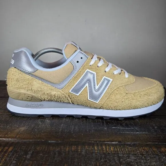 NEW New Balance 574 Mens Size 8 D Running Shoes U574PGW Yellow Gray White