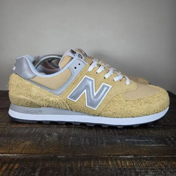 NEW New Balance 574 Mens Size 8 D Running Shoes U574PGW Yellow Gray White