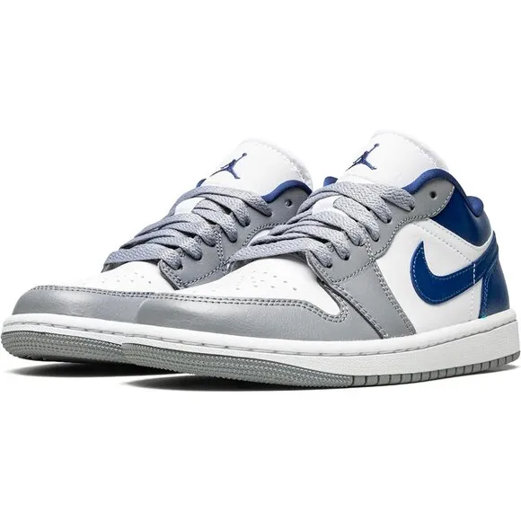 New NIB Nike Air Jordan 1 Low Sneakers Women's 7.5 UNC Stealth Grey French Blue