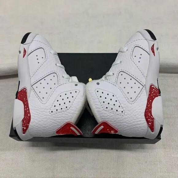 New Nike Air Jordan 6 Retro Sz 4c toddler tennis shoes sneakers white red