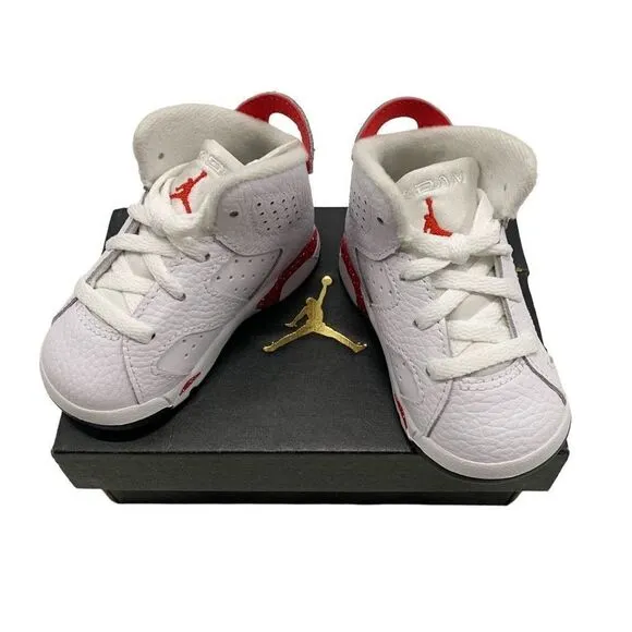 New Nike Air Jordan 6 Retro Sz 4c toddler tennis shoes sneakers white red