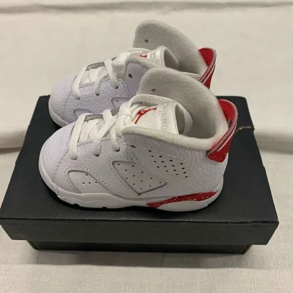 New Nike Air Jordan 6 Retro Sz 4c toddler tennis shoes sneakers white red