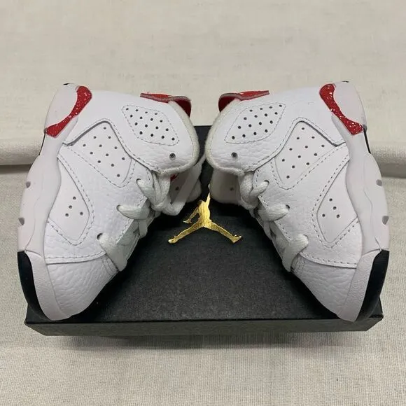 New Nike Air Jordan 6 Retro Sz 4c toddler tennis shoes sneakers white red