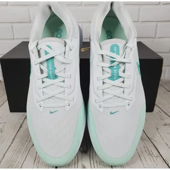 New Nike Air Zoom Infinity Tour NEXT% Golf Shoes DC5221-143 White Mint Foam Sz 9