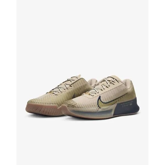 NEW NIKE men's air zoom vapor 11 hard court tennis shoes in sandrift/gold