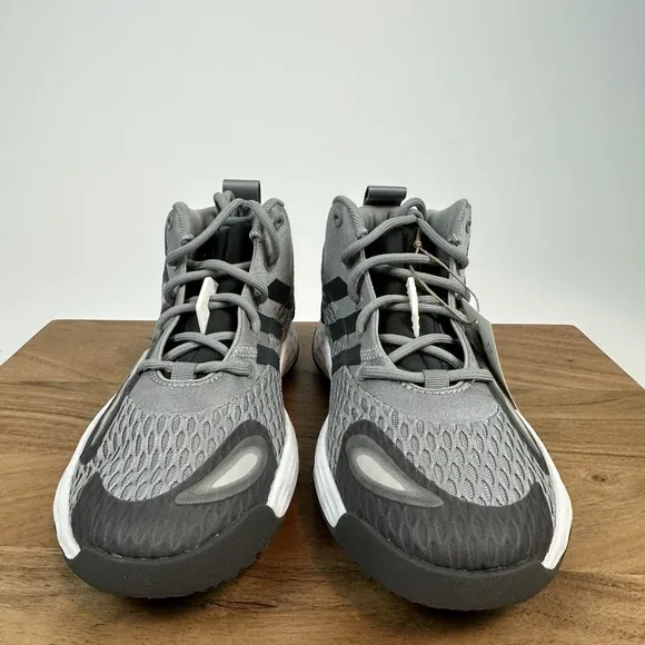 New NWB Mens Adidas Exhibit A Mid Gray Basketball Shoes Sneakers Size 7.5 M