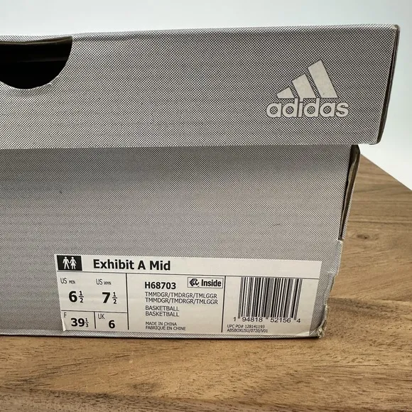 New NWB Mens Adidas Exhibit A Mid Gray Basketball Shoes Sneakers Size 7.5 M