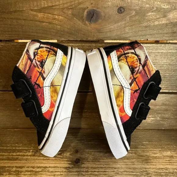New NWOB Little Kids Vans‎ Sk8-Hi Shark Sunset Black Sneakers Shoes Size 4 C