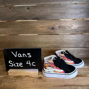 New NWOB Little Kids Vans‎ Sk8-Hi Shark Sunset Black Sneakers Shoes Size 4 C