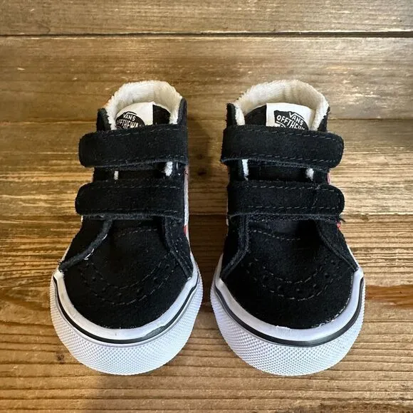 New NWOB Little Kids Vans‎ Sk8-Hi Shark Sunset Black Sneakers Shoes Size 4 C