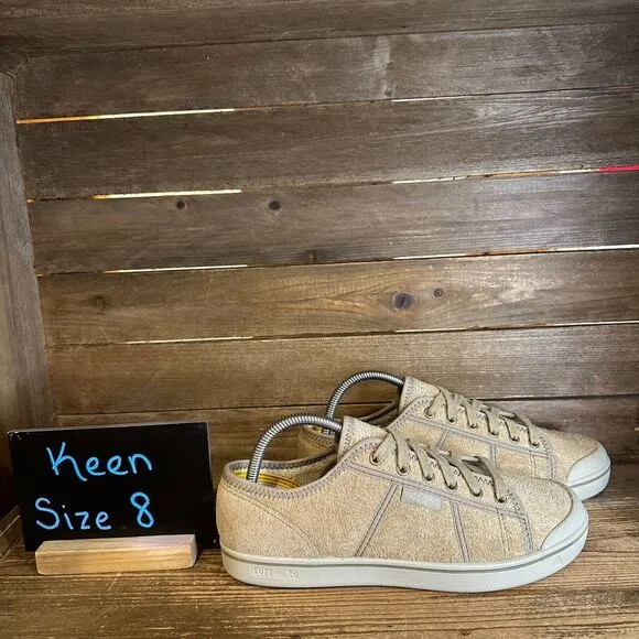 New NWOB Mens Keen Eldon Harvest Beige‎ Suede Sneakers Shoes Walking Size 8 M