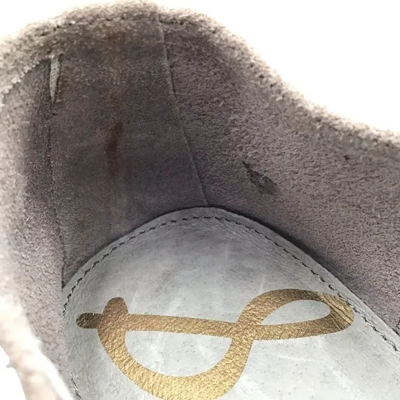 NEW Sam Edelman Pacey grey suede leather slip on low top bootie