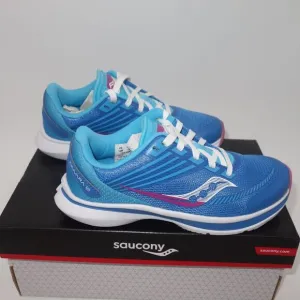 NEW Saucony Kinvara 12 Sneakers Lace Up Running Shoes Blue Pink Girl's 11.5