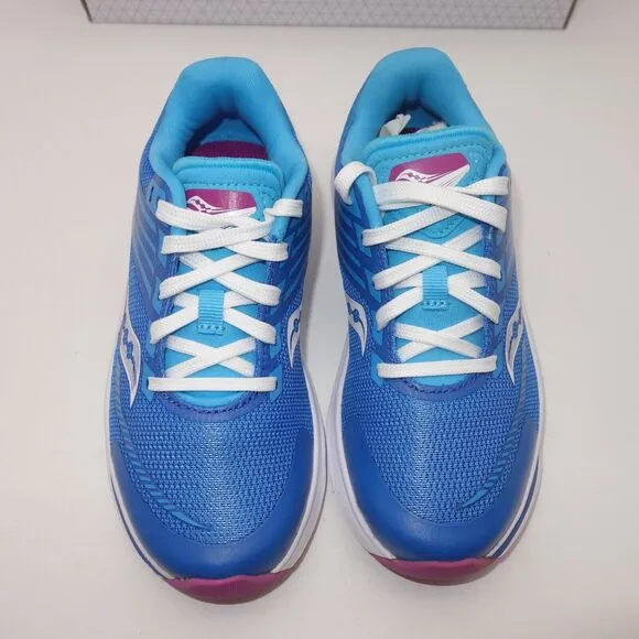 NEW Saucony Kinvara 12 Sneakers Lace Up Running Shoes Blue Pink Girl's 11.5