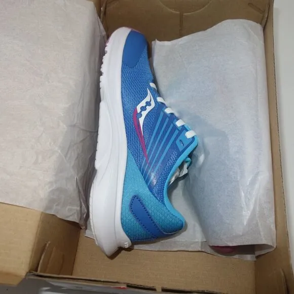 NEW Saucony Kinvara 12 Sneakers Lace Up Running Shoes Blue Pink Girl's 11.5