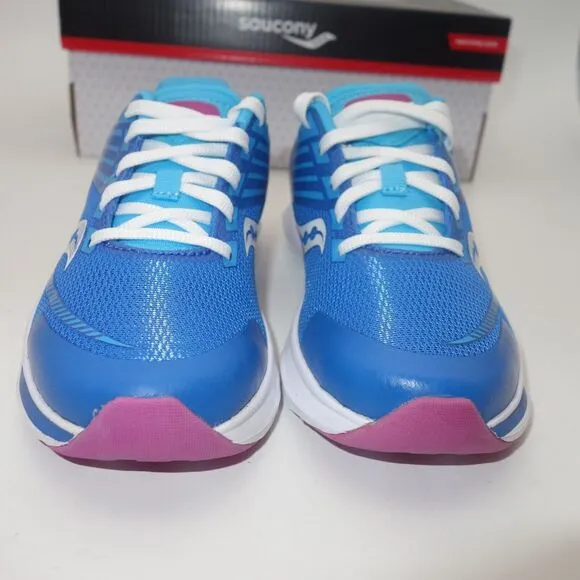 NEW Saucony Kinvara 12 Sneakers Lace Up Running Shoes Blue Pink Girl's 11.5
