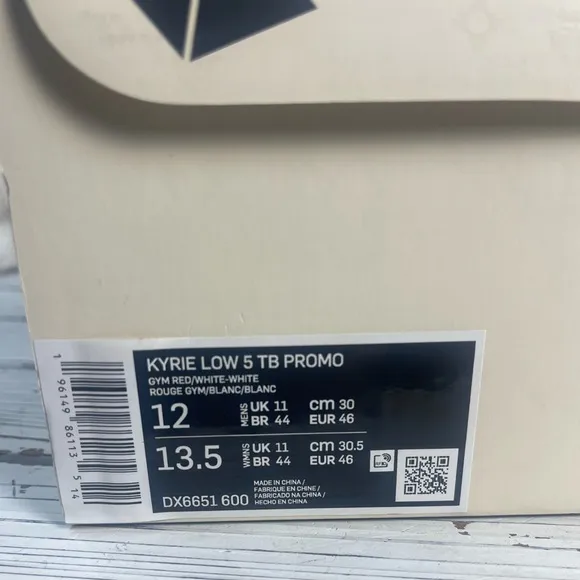 NEW Size 12 - Nike Kyrie 5 TB Promo Low Gym Red Basketball Shoes