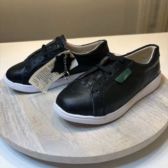 NEW Sols Women's Black Leather Memory Foam‎ Bety Tennis Sneakers Shoes Size 7