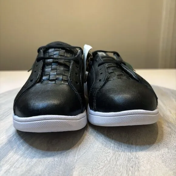 NEW Sols Women's Black Leather Memory Foam‎ Bety Tennis Sneakers Shoes Size 7