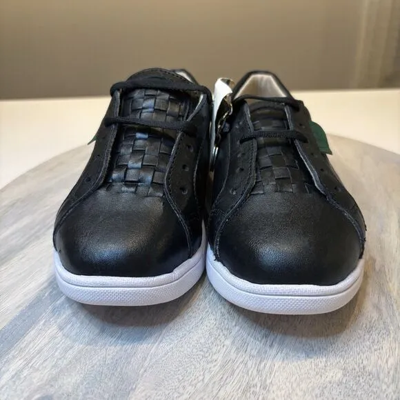 NEW Sols Women's Black Leather Memory Foam‎ Bety Tennis Sneakers Shoes Size 7