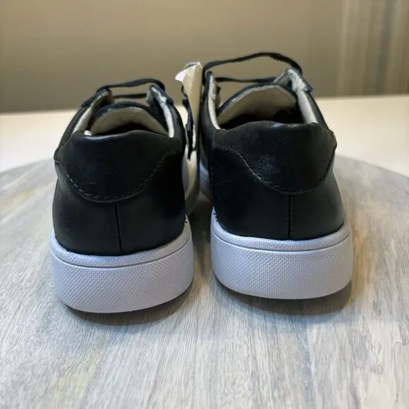 NEW Sols Women's Black Leather Memory Foam‎ Bety Tennis Sneakers Shoes Size 7