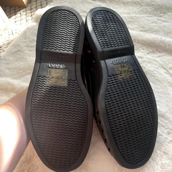 new sperry black a/o float flooded slip on shoes size 7