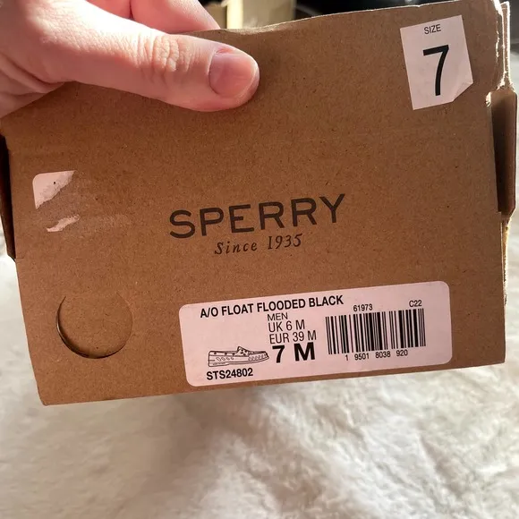 new sperry black a/o float flooded slip on shoes size 7