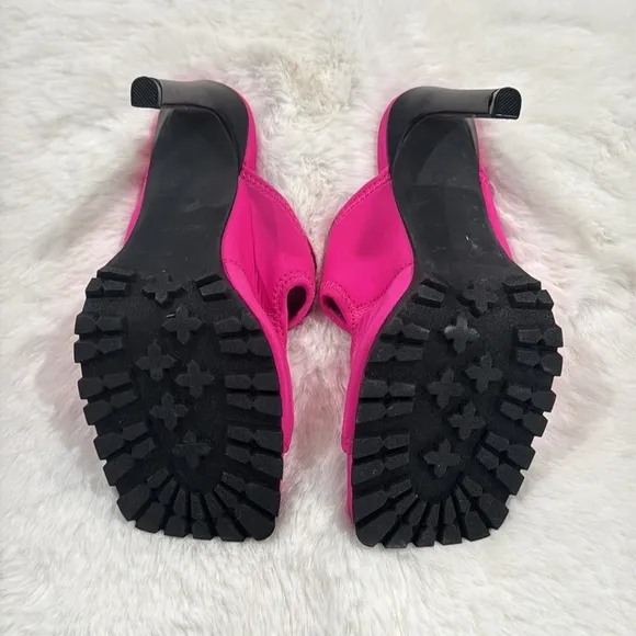 New Steve Madden Women's VOIDED Heeled Sandal, Fuchsia