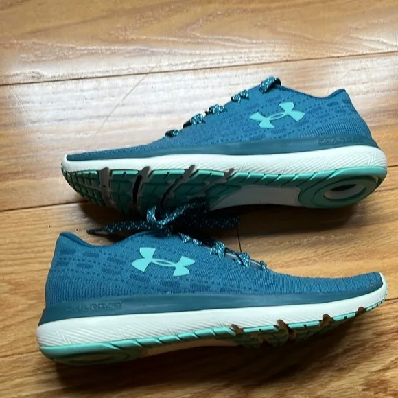NEW WOMENS UNDER ARMOUR TEAL THREADBORNE SLINGFLEX RUNNING TRAINER SHOES