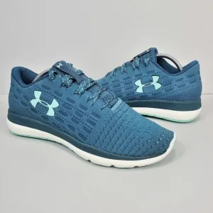 NEW WOMENS UNDER ARMOUR TEAL THREADBORNE SLINGFLEX RUNNING TRAINER SHOES