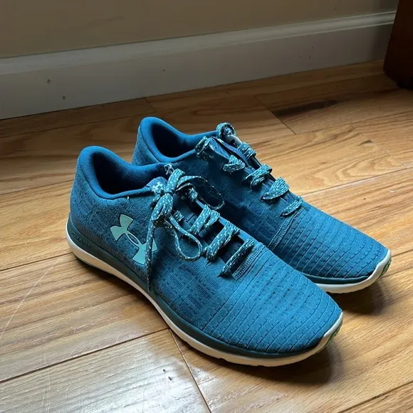 NEW WOMENS UNDER ARMOUR TEAL THREADBORNE SLINGFLEX RUNNING TRAINER SHOES