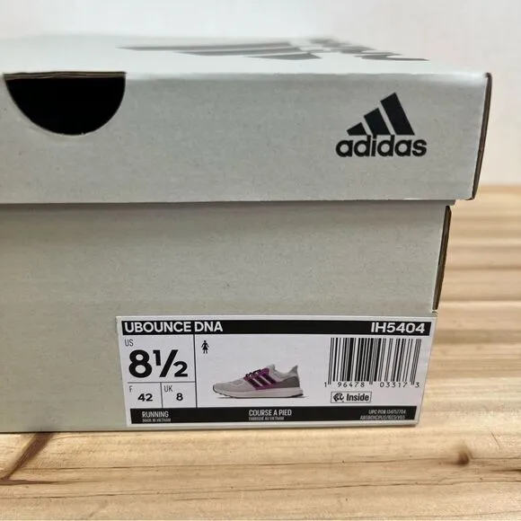 New Adidas UBOUNCE DNA running shoes womens 8.5 Orbit Grey Core Black Purple