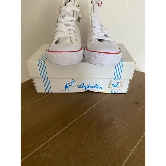NIB Australia, kids, white hightop, gym shoes, size 34